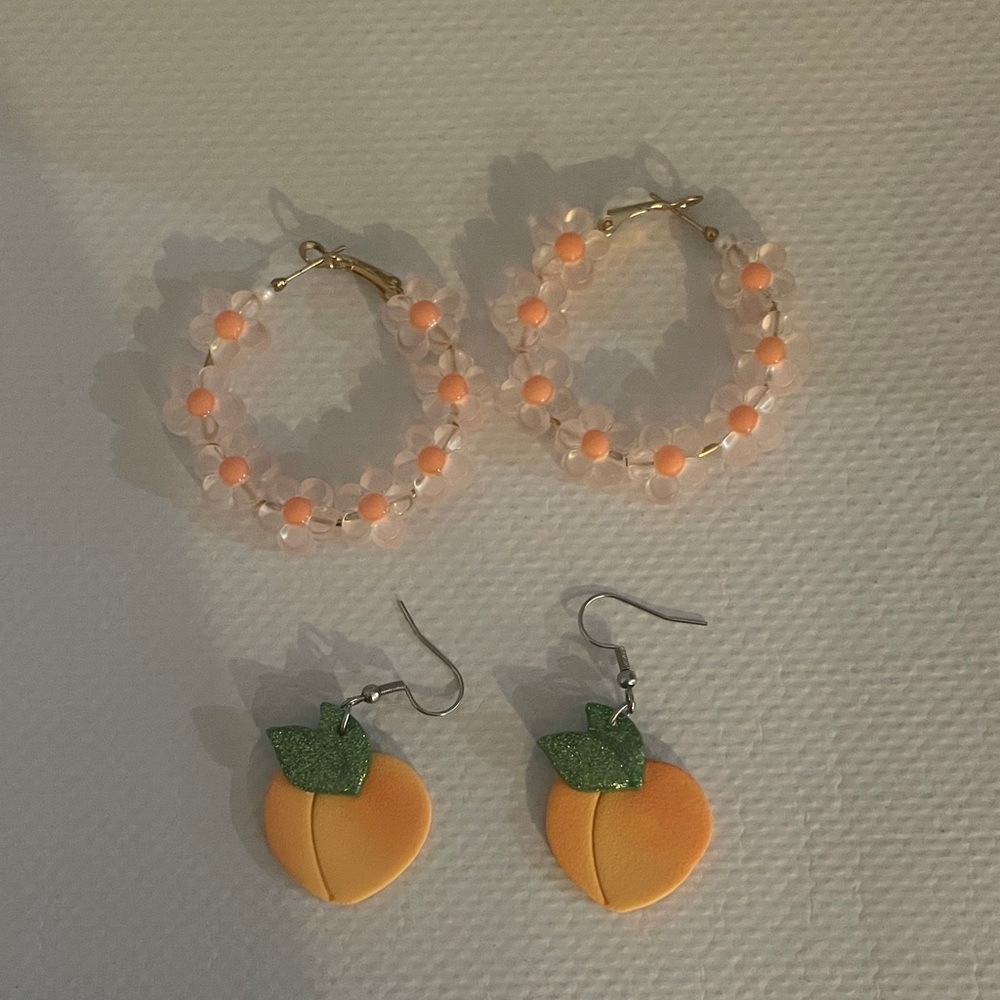 Peach Earrings - Picture 2 of 2